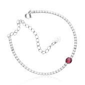 Bratara tennis argint cu piatra rosie DiAmanti SMT-1022R-B-AS